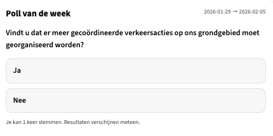 Poll van de week